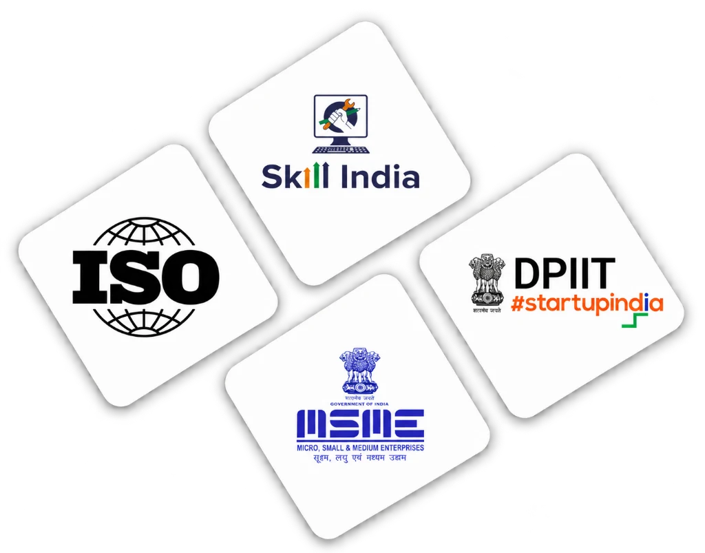 Official Accreditations: Skill India, ISO Certified, DPIIT #startupindia, MSME