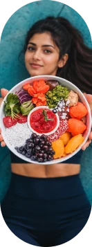 Student enjoying healthy nutrition