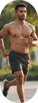 Performance athlete running outdoors